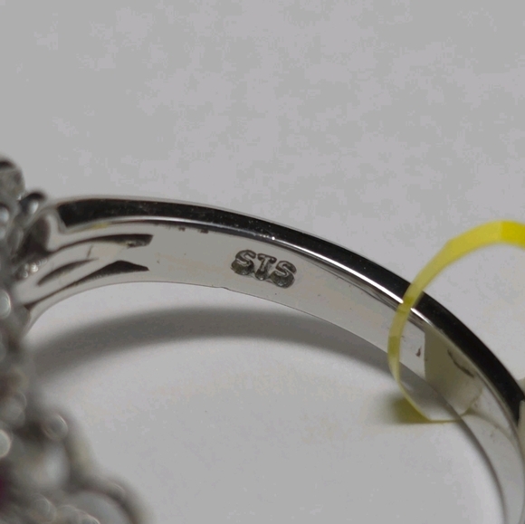 Designer Almandine Garnet And Multi Gemstone Ring Size 8 - Picture 9 of 15